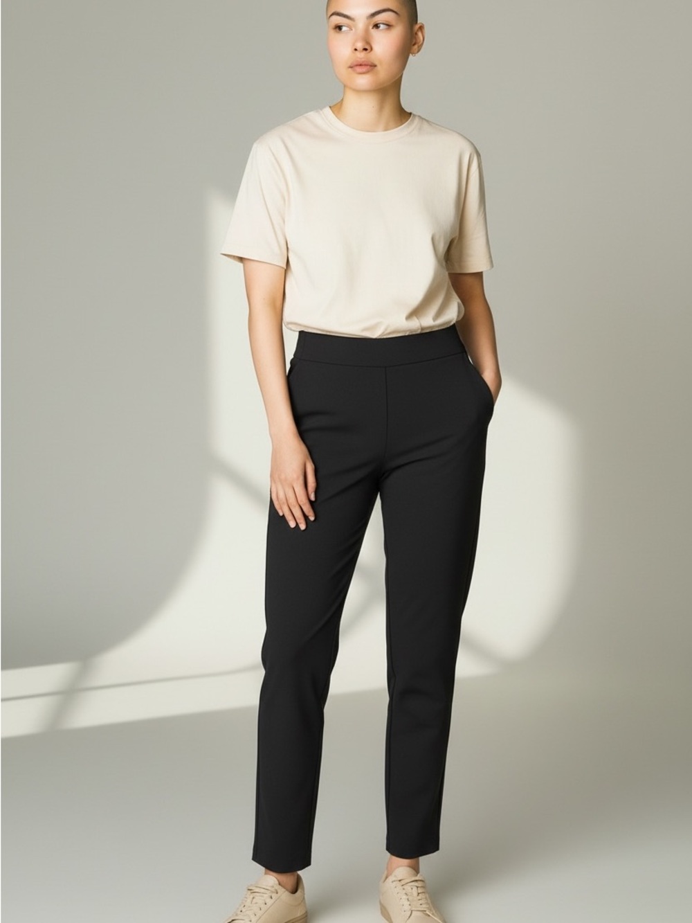 Hilary Radley Straight-Leg Pull-On Pants - Black